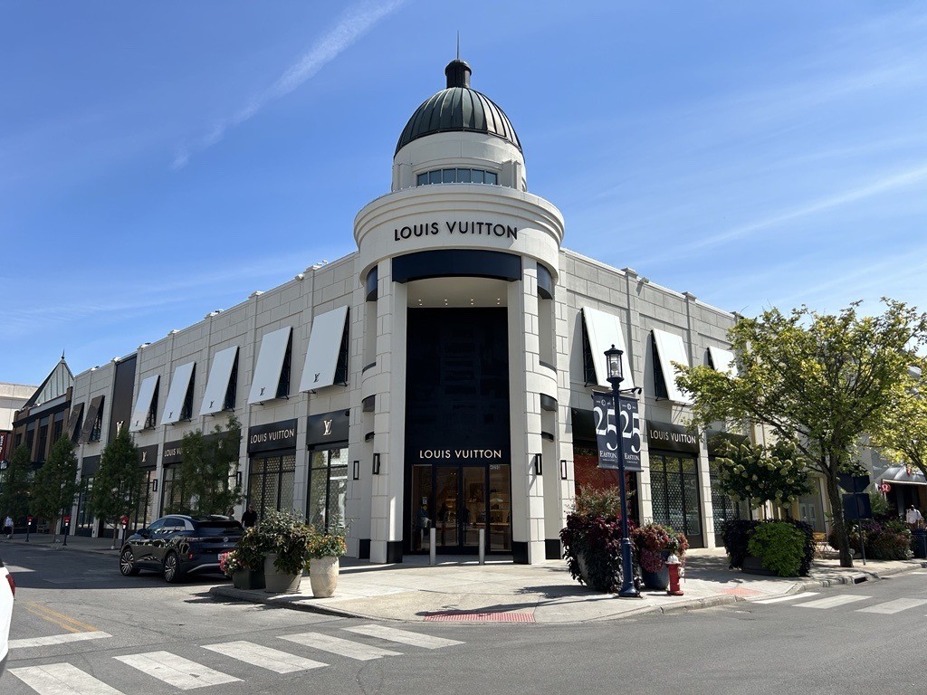 The exterior of the Louis Vuitton store at Easton Town Center.