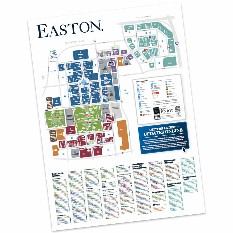 Image of the directory map of Easton Town Center.