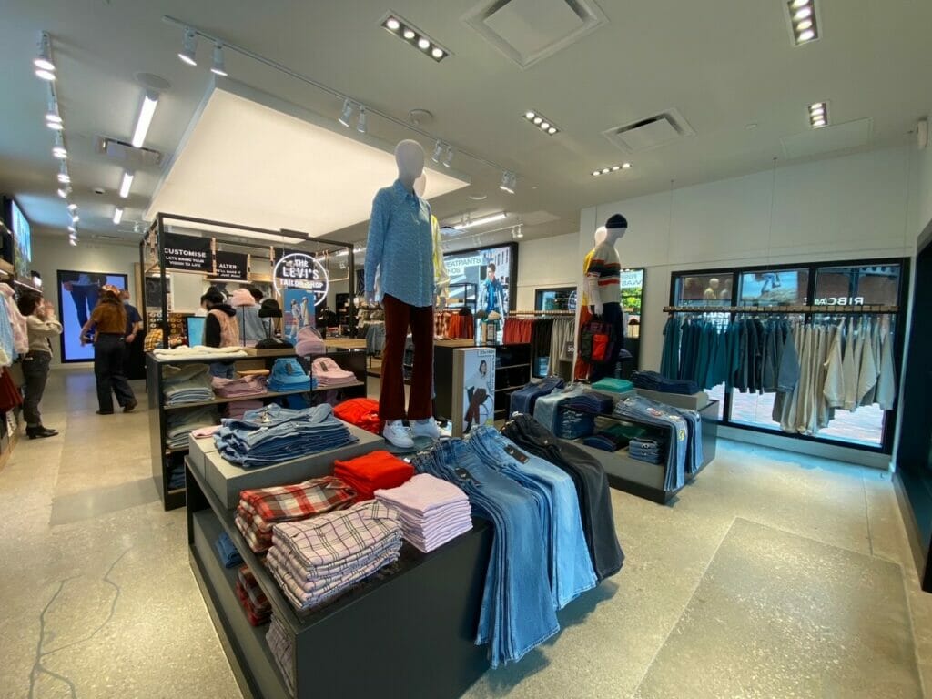 Interior of Levi's store at Easton Town Center.