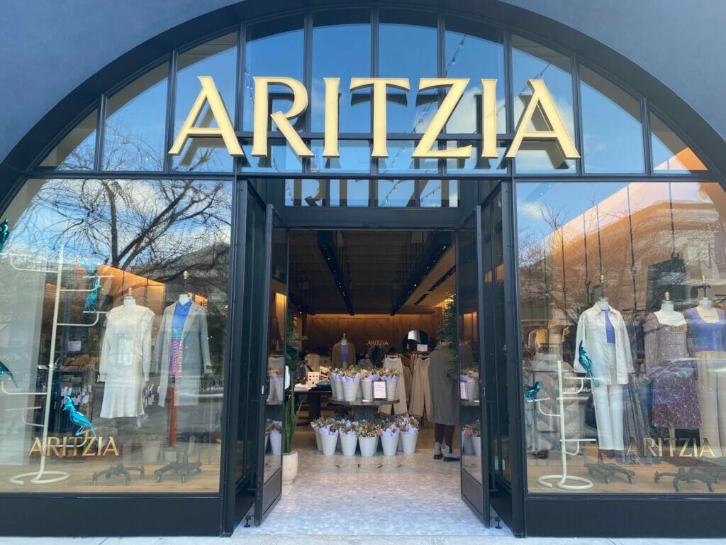 Exterior of Aritzia, a clothing store at Easton Town Center.