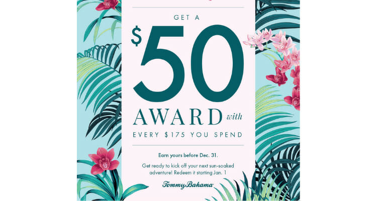 Get a $50 award with every $175 you spend. Earn yours before Dec. 31. Redeem it beginning January 1.