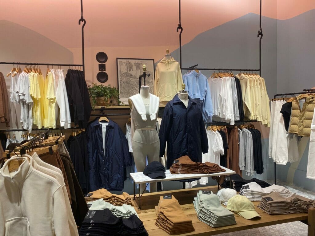 Interior of Aritzia clothing store at Easton Town Center