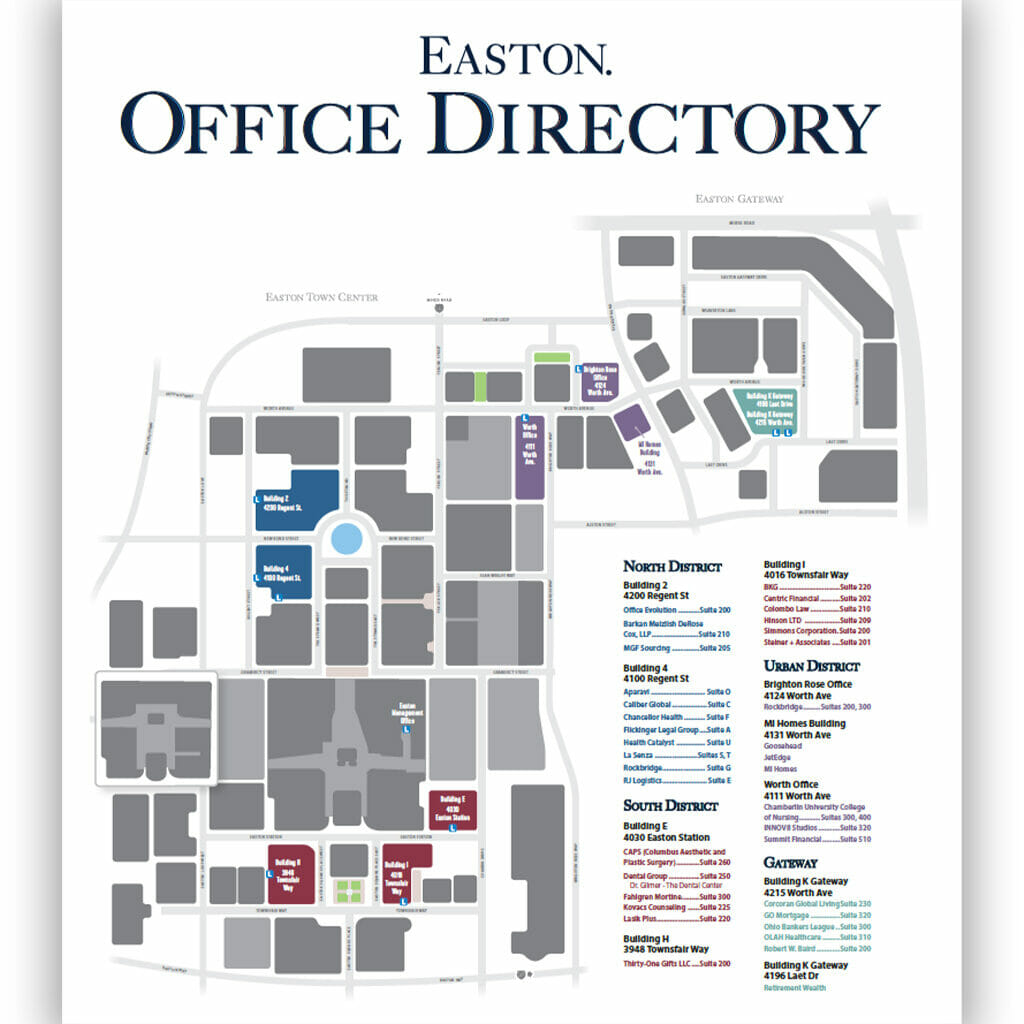 A screenshot of the Easton Office Directory.