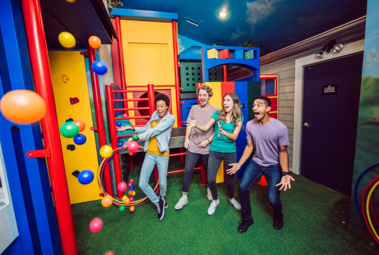 People playing the Playground game at The Escape Game.