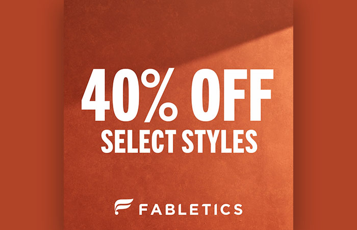 40% off select styles at Fabletics.
