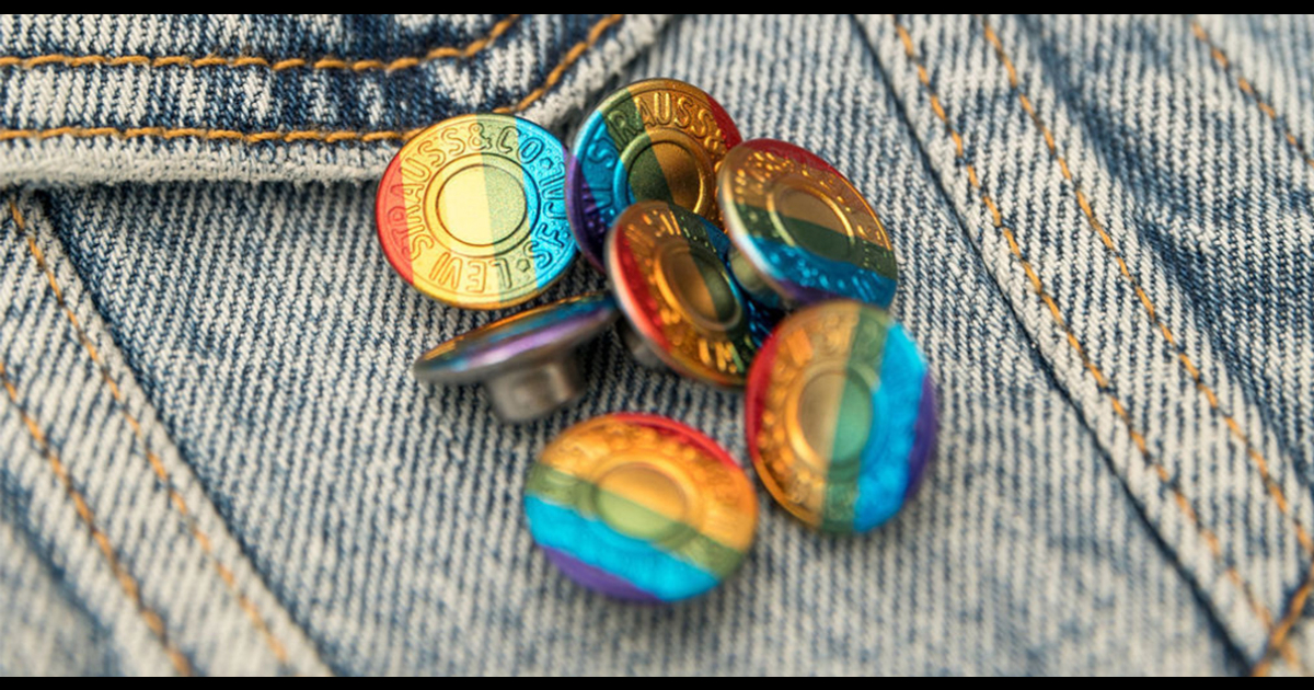Levi's Pride buttons.