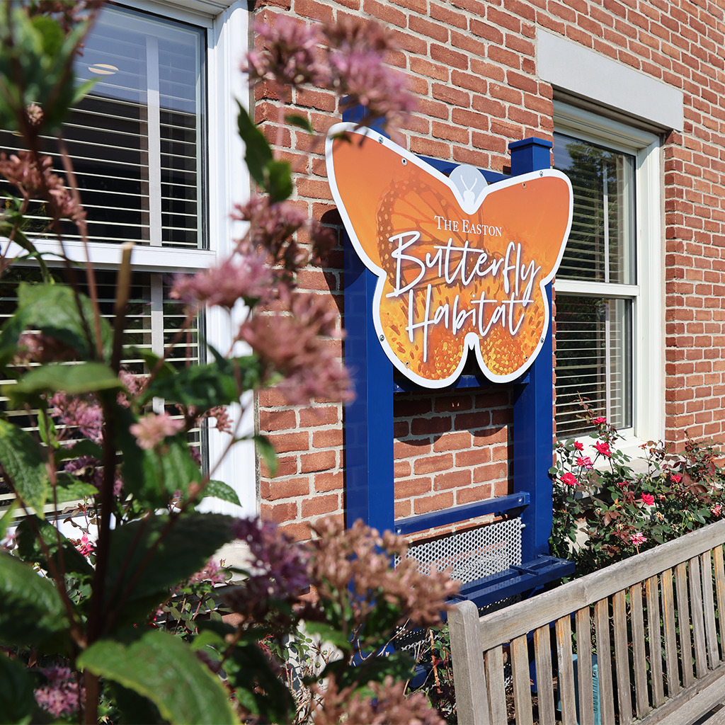 The Butterfly Habitat sign at Easton