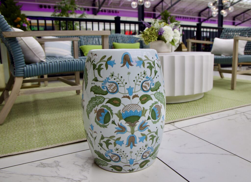 Melograna Handpainted Accent Stool