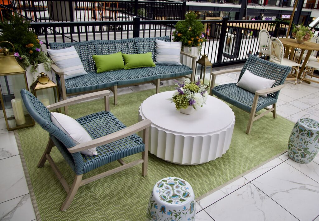 Isola Sofa & Chairs in Harbor Blue Wicker