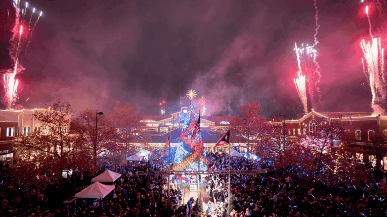 Easton's Grand Illumination event fireworks and tree lighting.