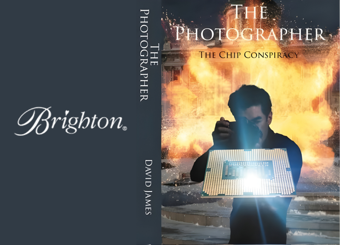Book cover for the photographer the chip conspiracy by David James with brighton collectibles brand logo