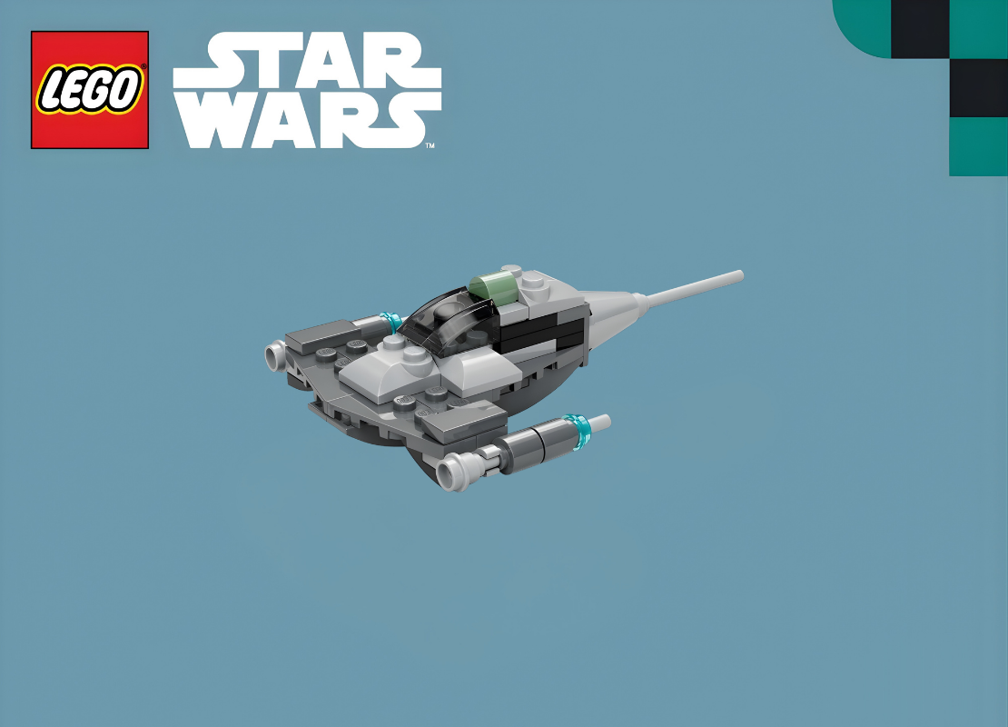 Lego star wars mini build jet with blue background